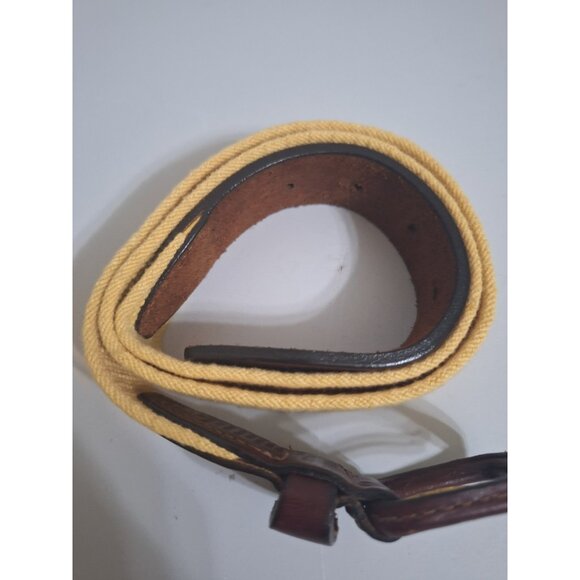 St. Johns Bay Genuine‎ Leather & Cotton Braided Belt Yellow Boys L 10/12 Preppy - Picture 2 of 7